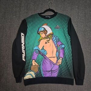 Black Pyramid‎ Chris Brown Astronaut Girl Pop Art Sweatshirt Size Medium